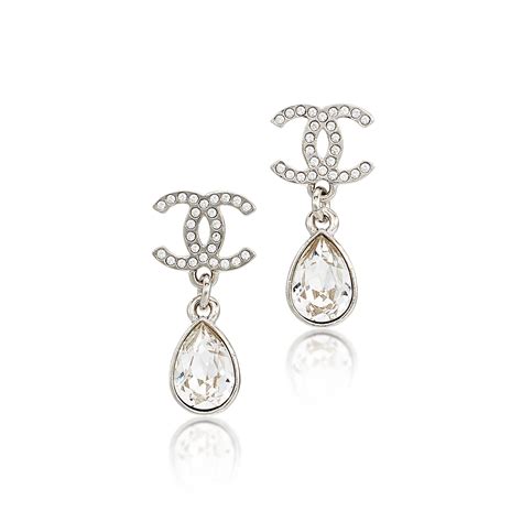 chanel earrings silver|chanel earrings price silver.